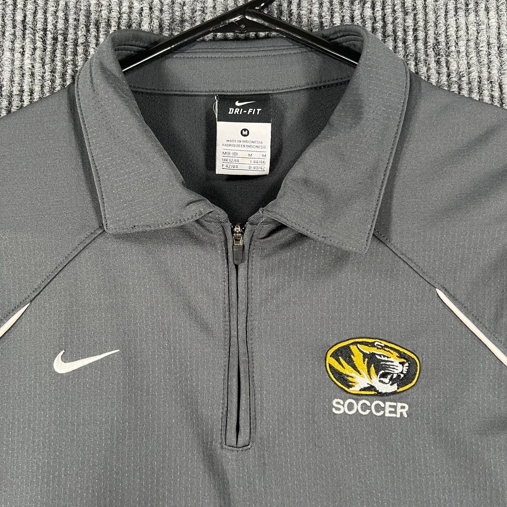 Missouri Tigers Mizzou Polo Shirt Soccer Nike Womens Medium Long Sleeve 1/4 Zip